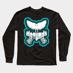 Mothman West Virginia Wing Humanoid Moth Retro Vintage Blue White Long Sleeve T-Shirt